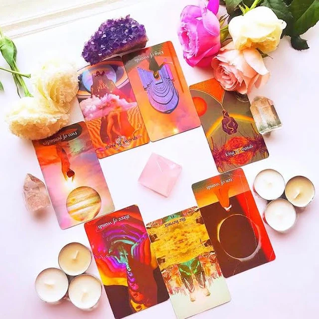 Tarot Spread for Clarity and Healing Serpentfire Tarot cards spread with healing crystals